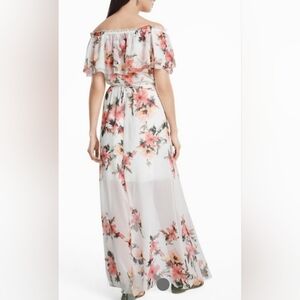 M Long Floral White House Black Market Dress